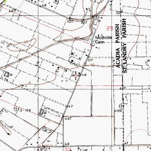 Topographic Map of McBride School (historical), LA