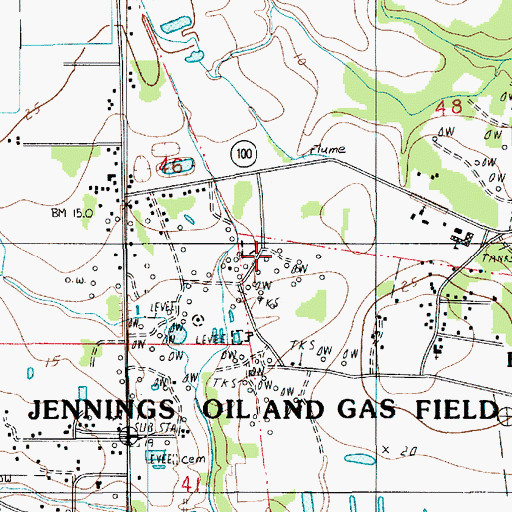 Topographic Map of Oil Field School (historical), LA