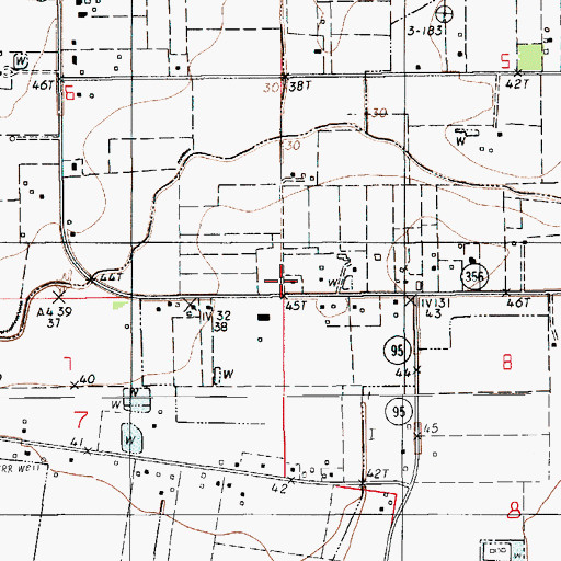 Topographic Map of Peach Bloom School (historical), LA