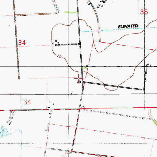 Topographic Map of Perry Point School (historical), LA