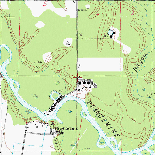 Topographic Map of Quebodeaux School (historical), LA