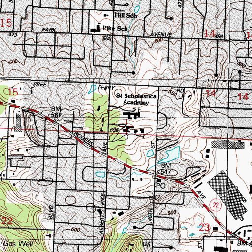 Topographic Map of Saint Scholastica Academy, AR
