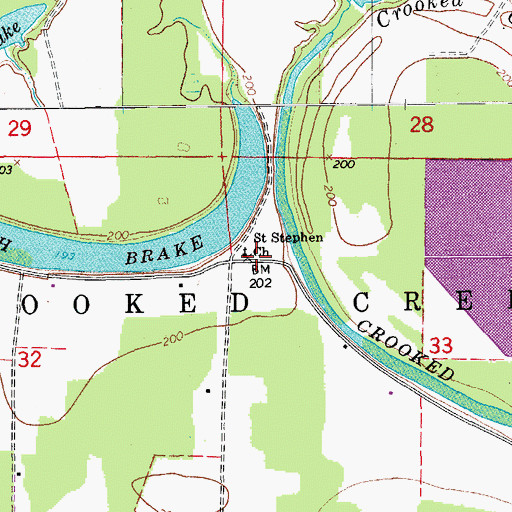 Topographic Map of Saint Stephen Church, AR