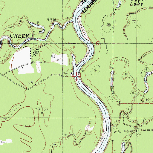 Topographic Map of Salem Ferry (historical), LA