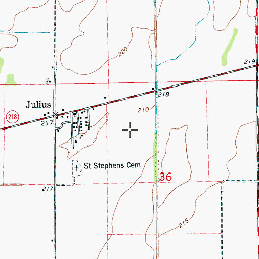 Topographic Map of Saint Stephens Cemetery, AR