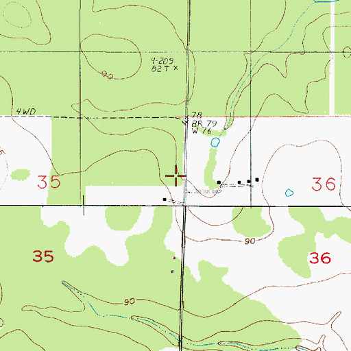 Topographic Map of Oretta Oil and Gas Field, LA