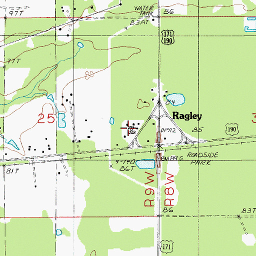 Topographic Map of Ragley High School (historical), LA