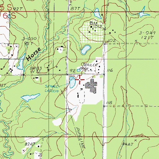 Topographic Map of South Beauregard High School, LA