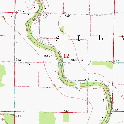 Topographic Map of Saint Stevens Church, AR
