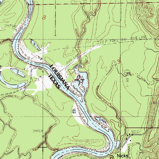 Topographic Map of Burnt Stump Lake, LA