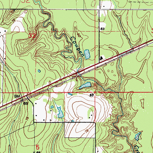 Topographic Map of Abbie Joe (historical), LA