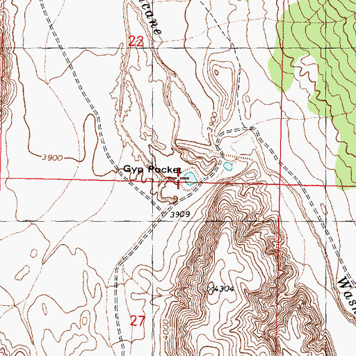 Topographic Map of Gyp Pocket Tank, AZ