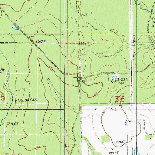 Topographic Map of Sweetville (historical), LA