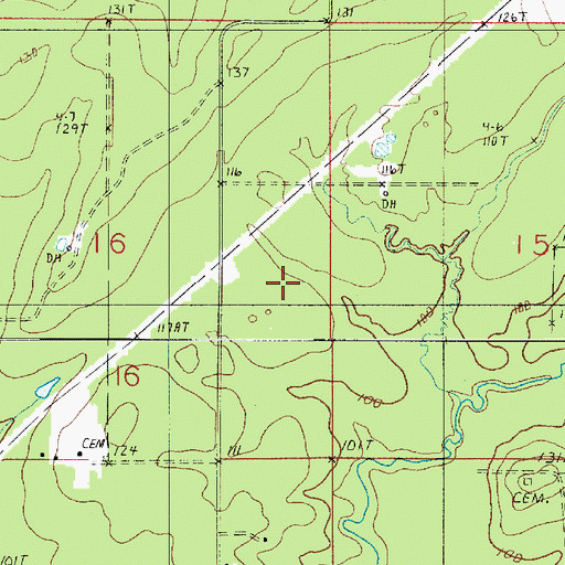 Topographic Map of Caney Creek Oil Field, LA