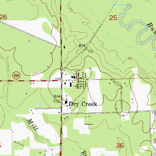 Topographic Map of Southwest Louisiana Baptist Encampment, LA