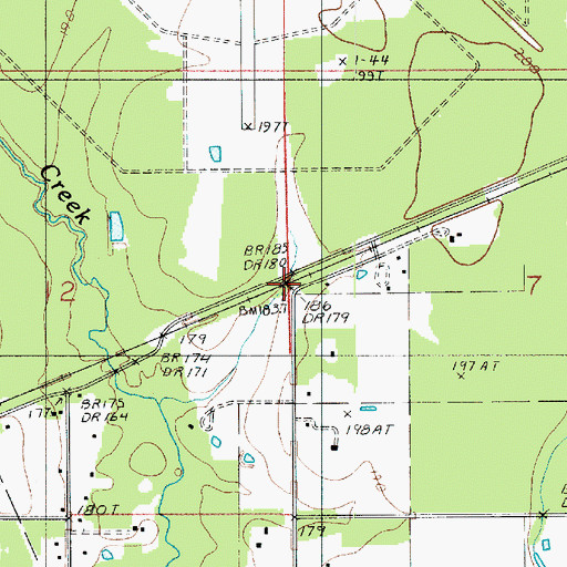 Topographic Map of Grabow, LA