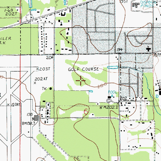 Topographic Map of DeRidder Country Club, LA