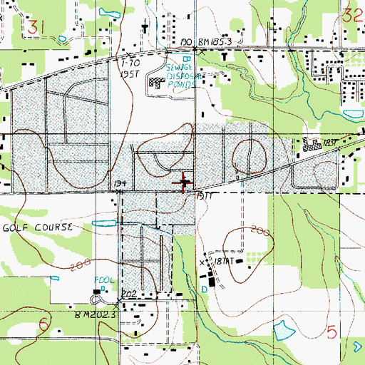Topographic Map of Westview Baptist Church, LA