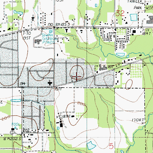 Topographic Map of DeRidder Presbyterian Church, LA
