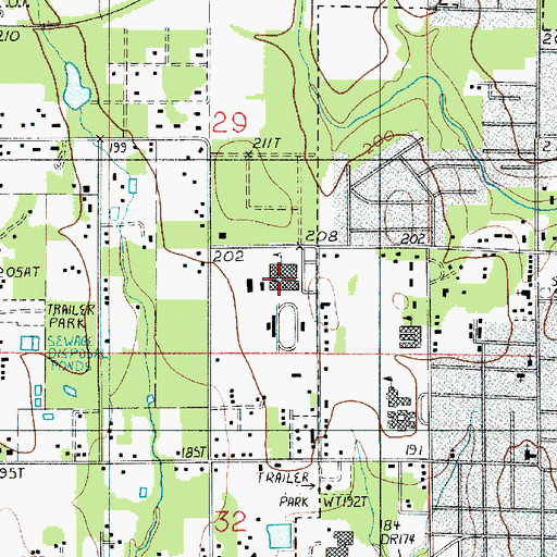 Topographic Map of DeRidder High School, LA