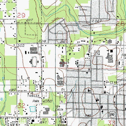 Topographic Map of K R Hanchey Elementary School, LA