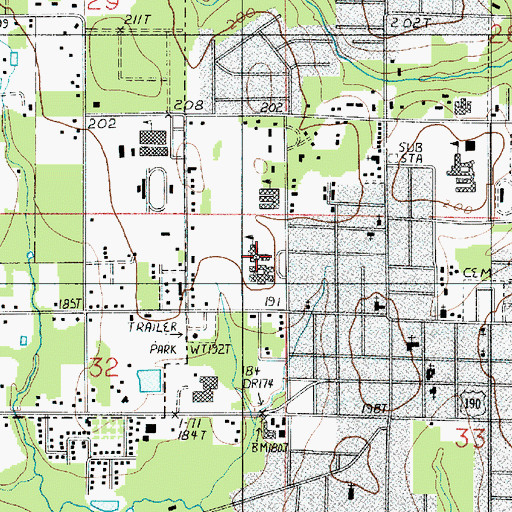 Topographic Map of DeRidder Junior High School, LA
