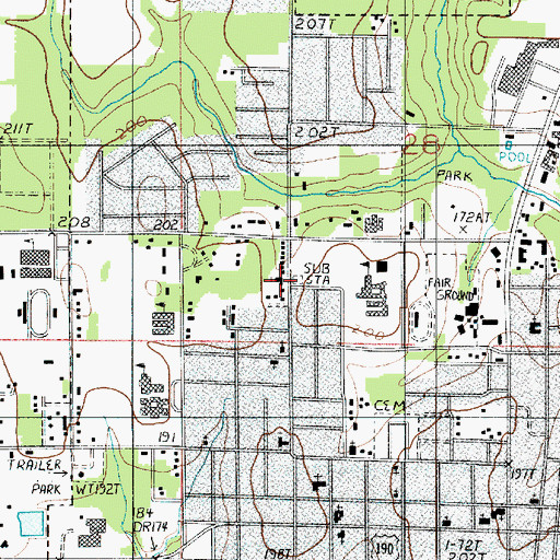Topographic Map of Wesley United Methodist Church, LA