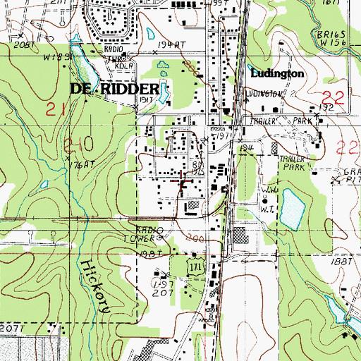 Topographic Map of Ludington Baptist Church, LA