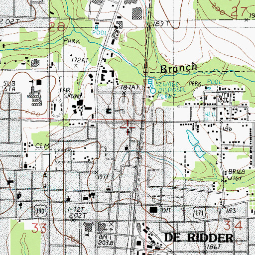 Topographic Map of Greater Zion Hill Church of God in Christ, LA