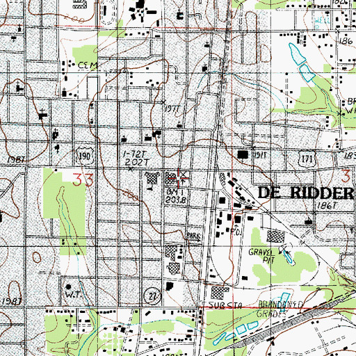 Topographic Map of Beauregard Police Jury Office, LA