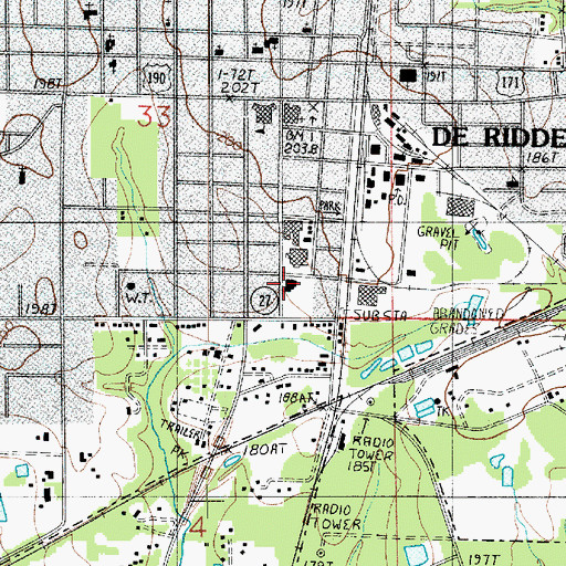 Topographic Map of War Memorial Civic Center, LA