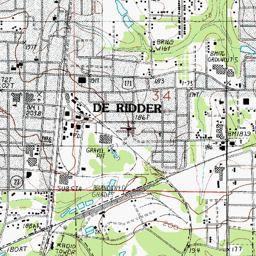 Topographic Map of Mount Zion Baptist Church, LA