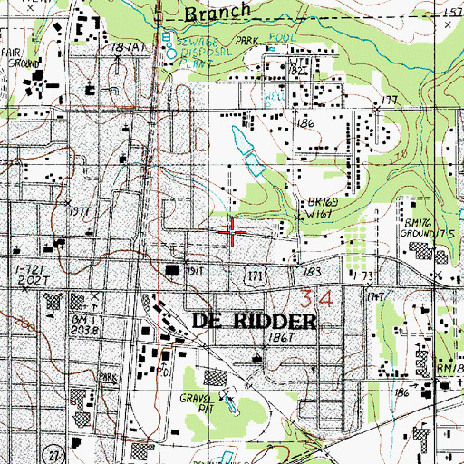 Topographic Map of The Church of Jesus Christ of Latter Day Saints, LA