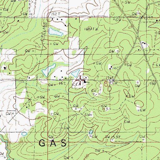 Topographic Map of Liberty Church, LA