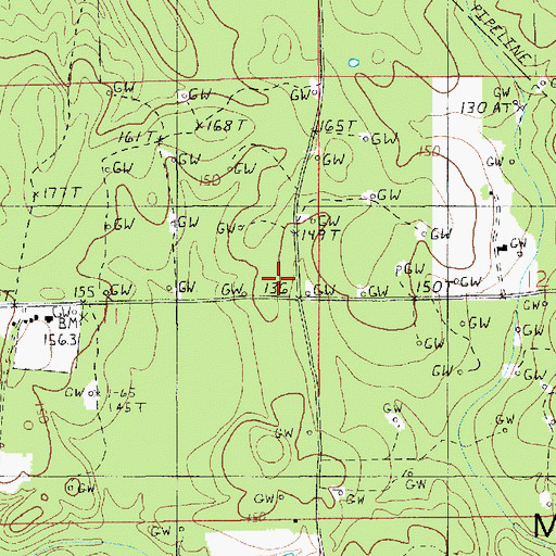 Topographic Map of Lingrove Church, LA