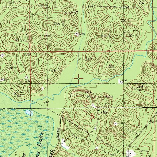 Topographic Map of Tenmile Creek, LA