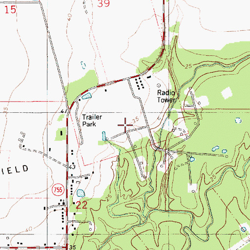 Topographic Map of Ward Seven, LA