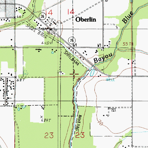 Topographic Map of Ward One, LA