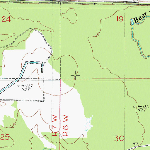 Topographic Map of Ward Three, LA