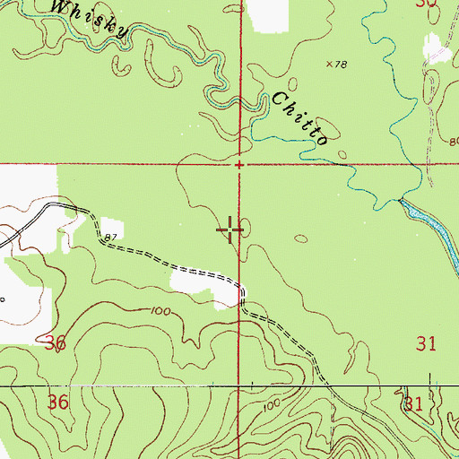 Topographic Map of Ward Four, LA