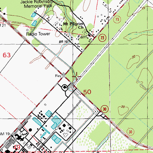 Topographic Map of Ward Six, LA