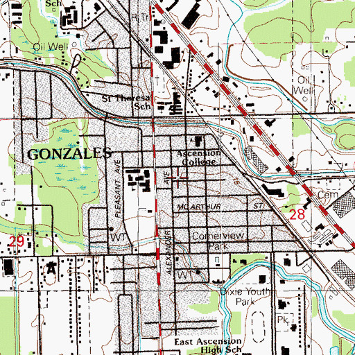 Topographic Map of Ward Seven, LA