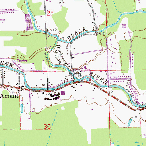 Topographic Map of Ward Ten, LA