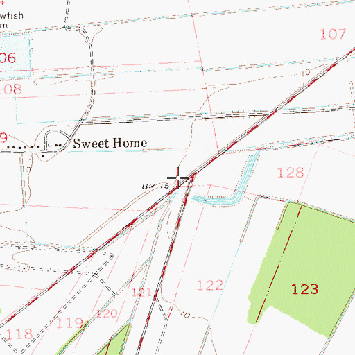 Topographic Map of Ward One, LA