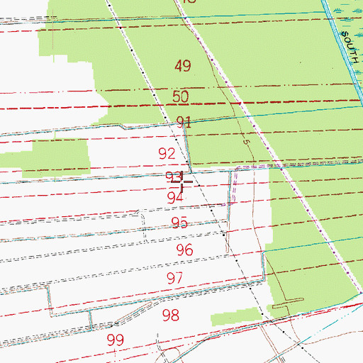 Topographic Map of Ward Two, LA