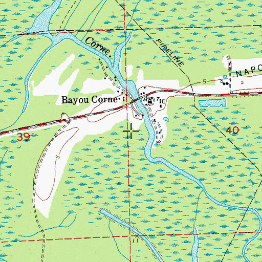 Topographic Map of Ward Eight, LA