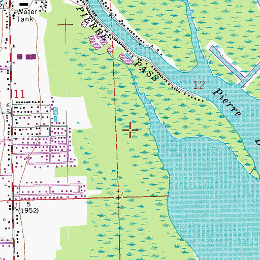Topographic Map of Ward Nine, LA
