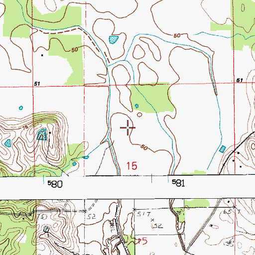 Topographic Map of Ward One, LA