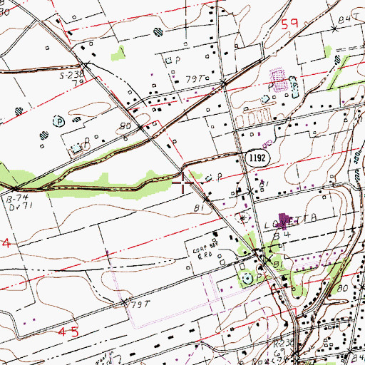 Topographic Map of Ward Two, LA