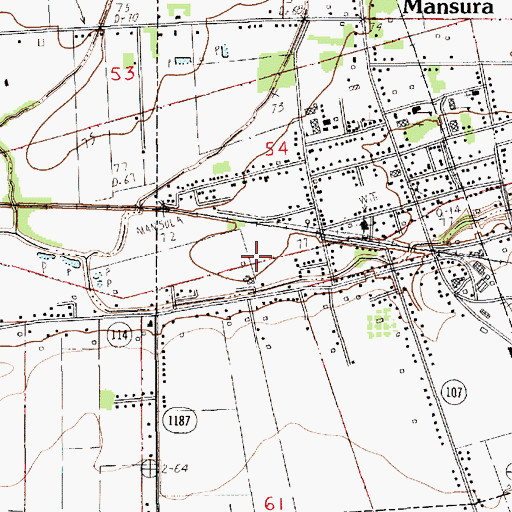 Topographic Map of Ward Three, LA